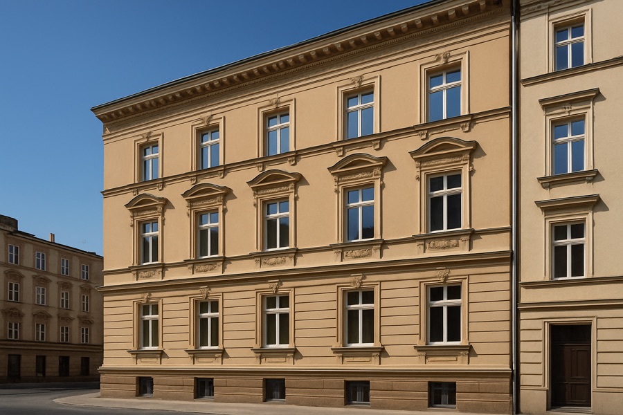 Odnowiona kamienica w Szczecinie na Pogodnie po ociepleniu i tynku silikonowym