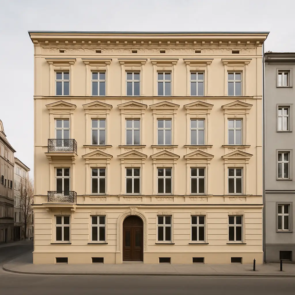 Kamienica w centrum Szczecina po renowacji elewacji i ociepleniu